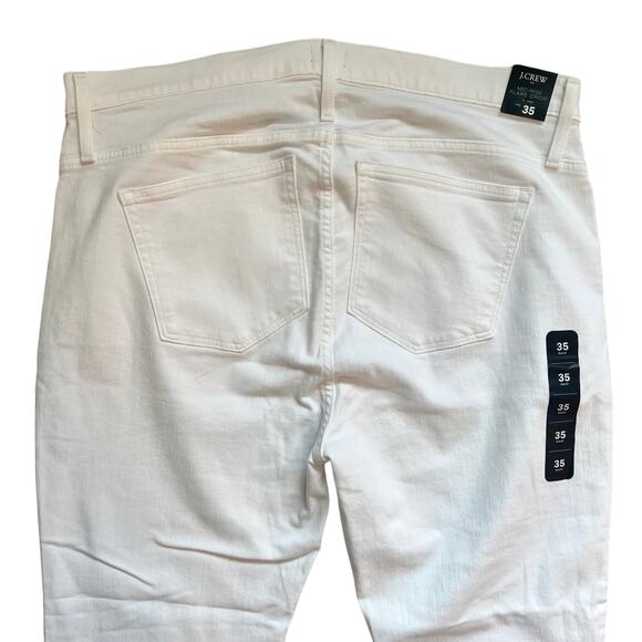 J. Crew White Mid Rise Flare Crop Jeans Raw Hem Plus size 35 NEW Tags Preppy - Picture 10 of 10